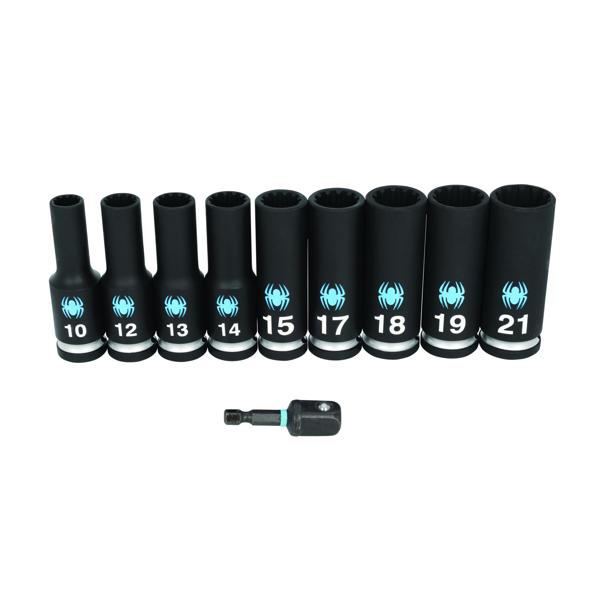 Spyder 10-Piece Metric Deep Impact Socket Set with Adapter — 1/2in. Drive, Spline-Drive Design, Model# 19701